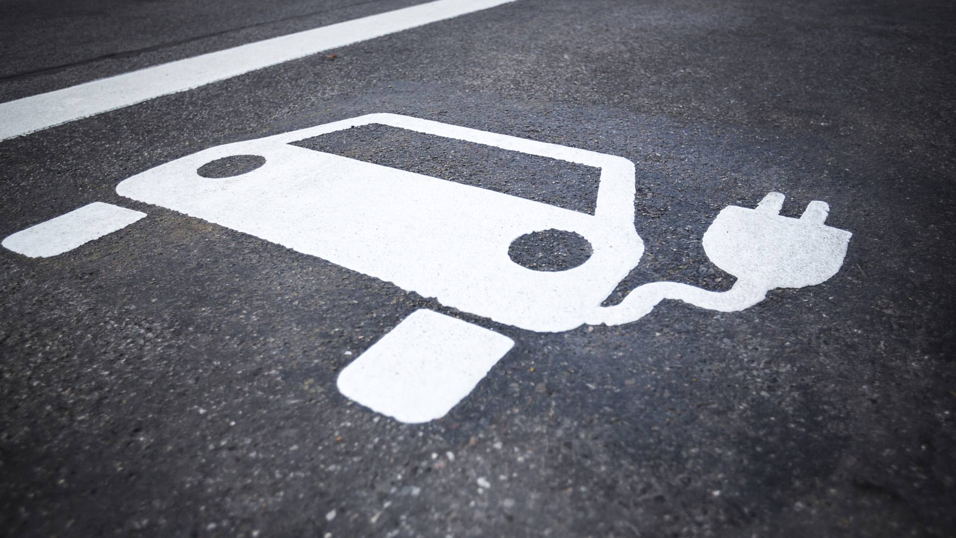 Parking symbol for electric cars being charged