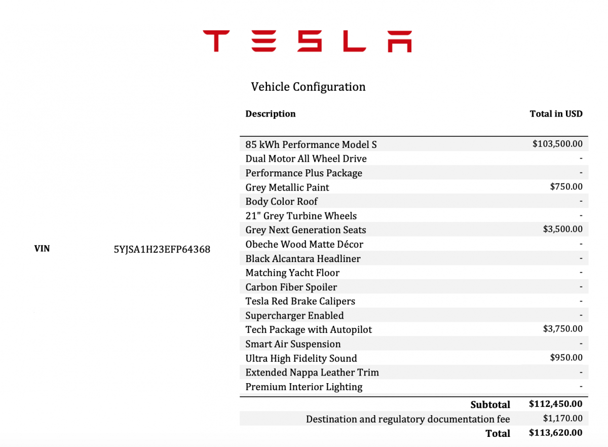 2014 Tesla Model S 5YJSA1H23EFP64368