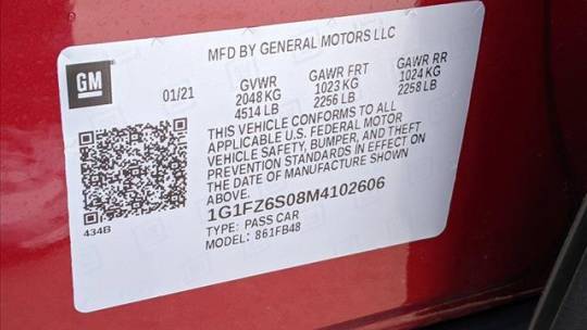 2021 Chevrolet Bolt 1G1FZ6S08M4102606