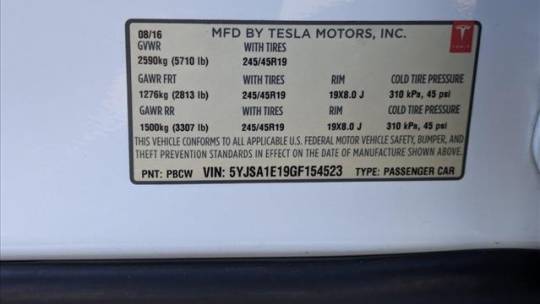 2016 Tesla Model S 5YJSA1E19GF154523