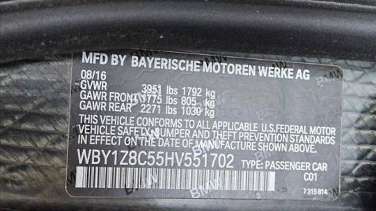 2017 BMW i3 WBY1Z8C55HV551702