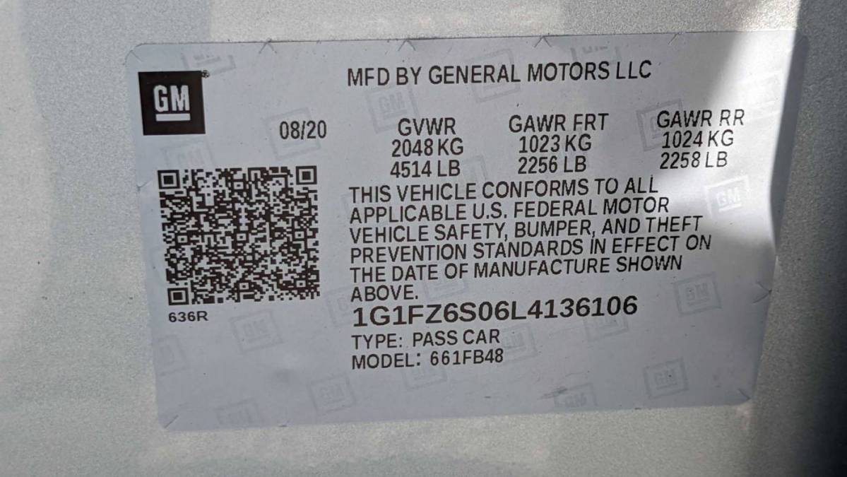 2020 Chevrolet Bolt 1G1FZ6S06L4136106