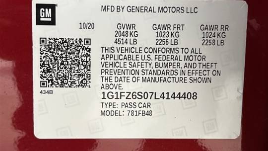 2020 Chevrolet Bolt 1G1FZ6S07L4144408