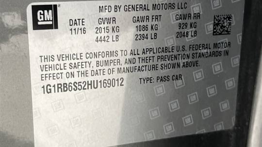 2017 Chevrolet VOLT 1G1RB6S52HU169012