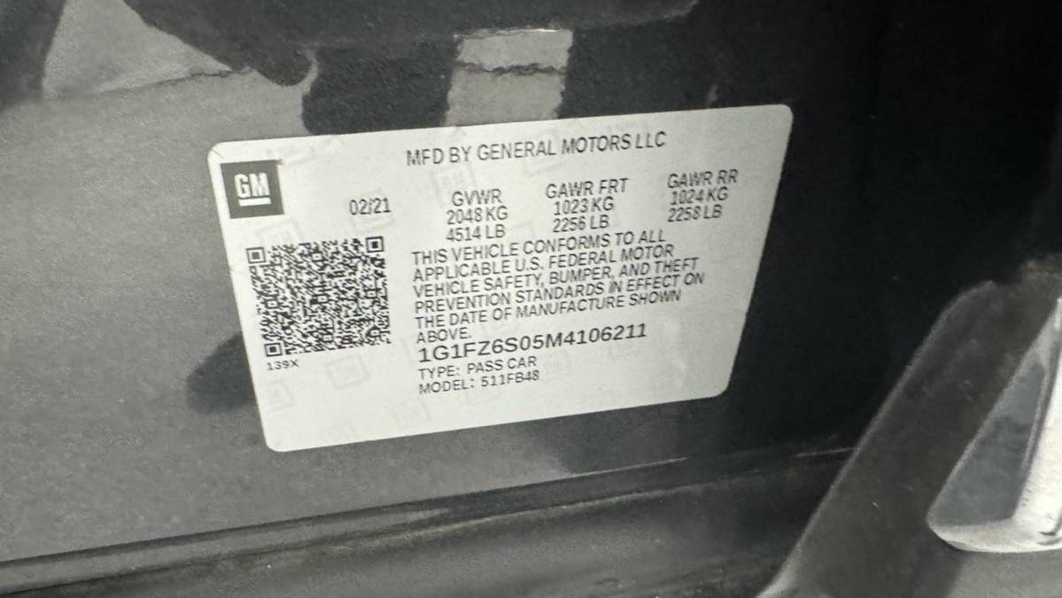 2021 Chevrolet Bolt 1G1FZ6S05M4106211