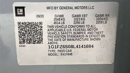 2020 Chevrolet Bolt 1G1FZ6S08L4141694