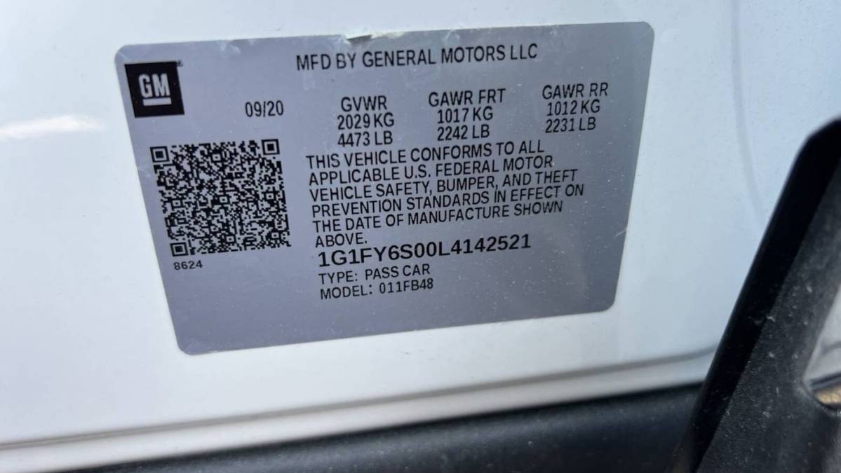 2020 Chevrolet Bolt 1G1FY6S00L4142521