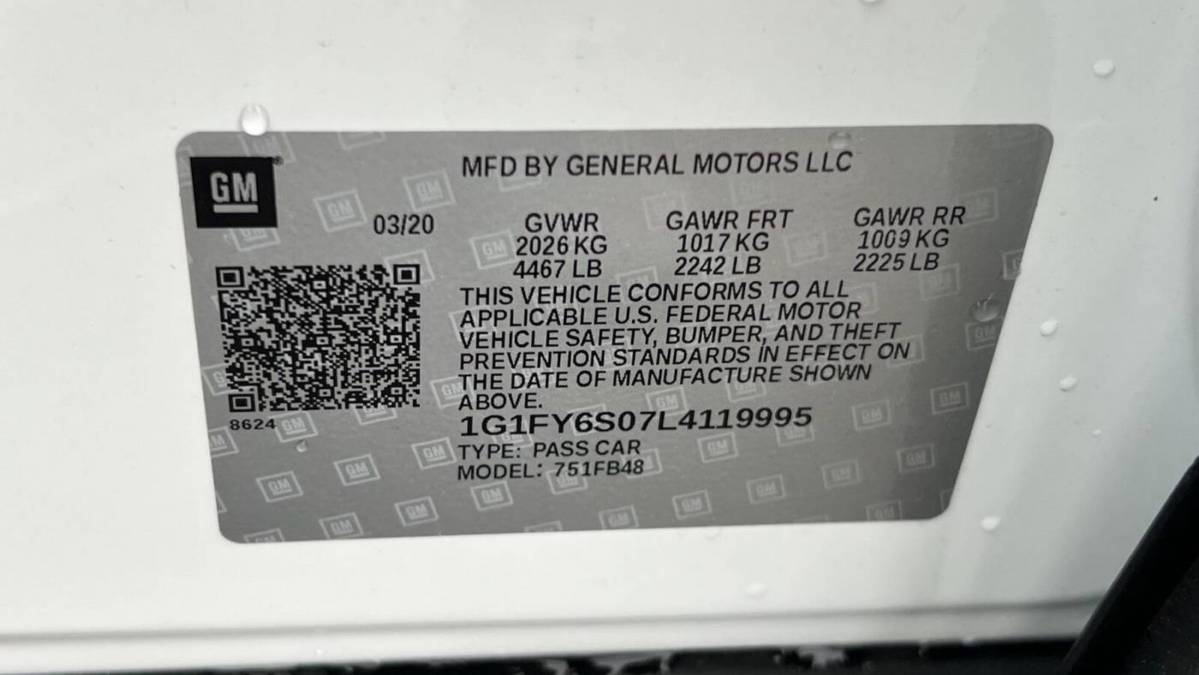 2020 Chevrolet Bolt 1G1FY6S07L4119995