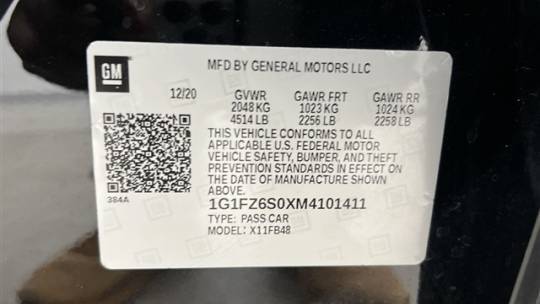 2021 Chevrolet Bolt 1G1FZ6S0XM4101411