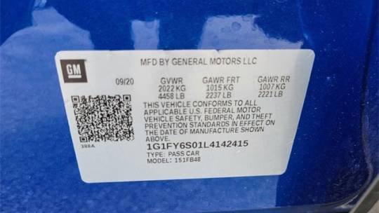 2020 Chevrolet Bolt 1G1FY6S01L4142415