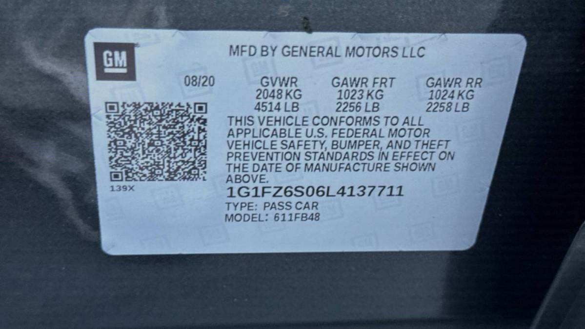 2020 Chevrolet Bolt 1G1FZ6S06L4137711