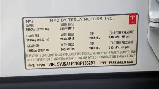 2016 Tesla Model S 5YJSA1E11GF136291