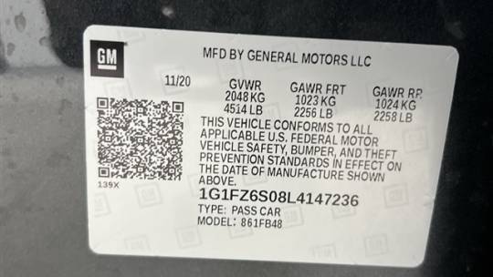 2020 Chevrolet Bolt 1G1FZ6S08L4147236