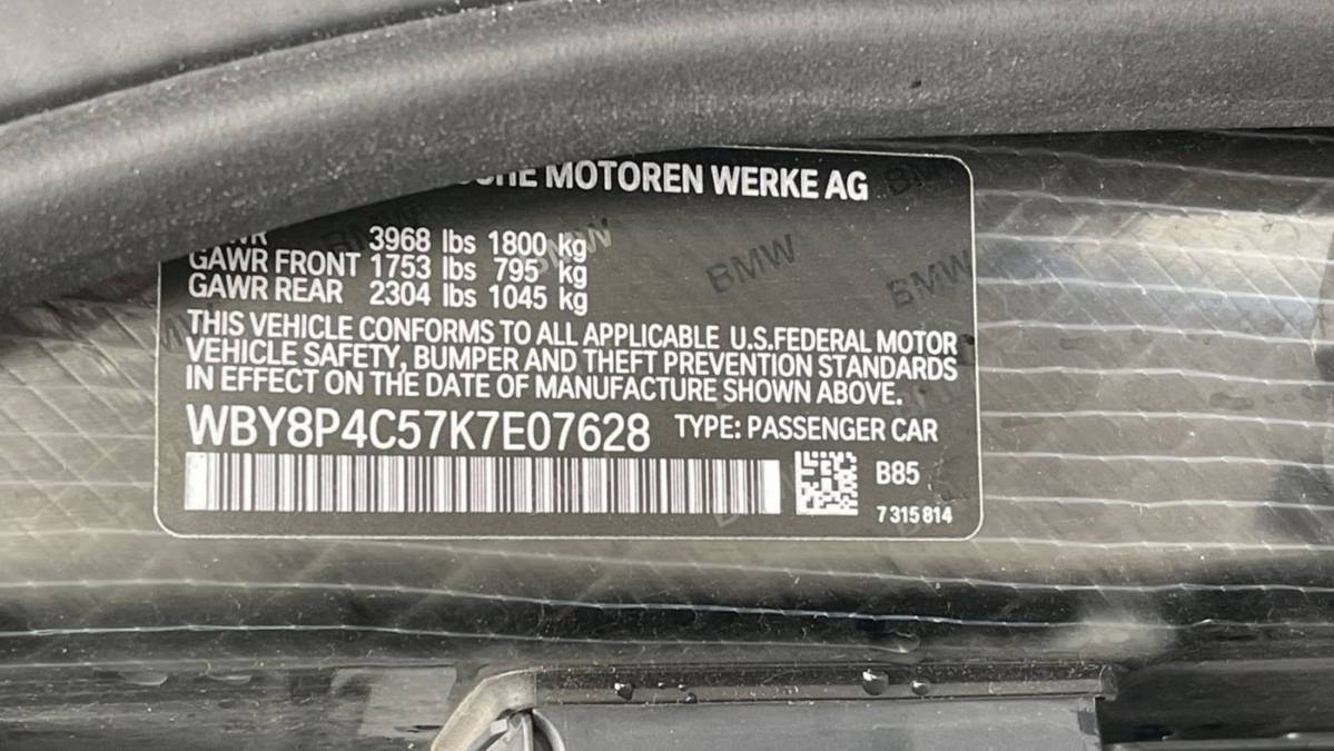 2019 BMW i3 WBY8P4C57K7E07628