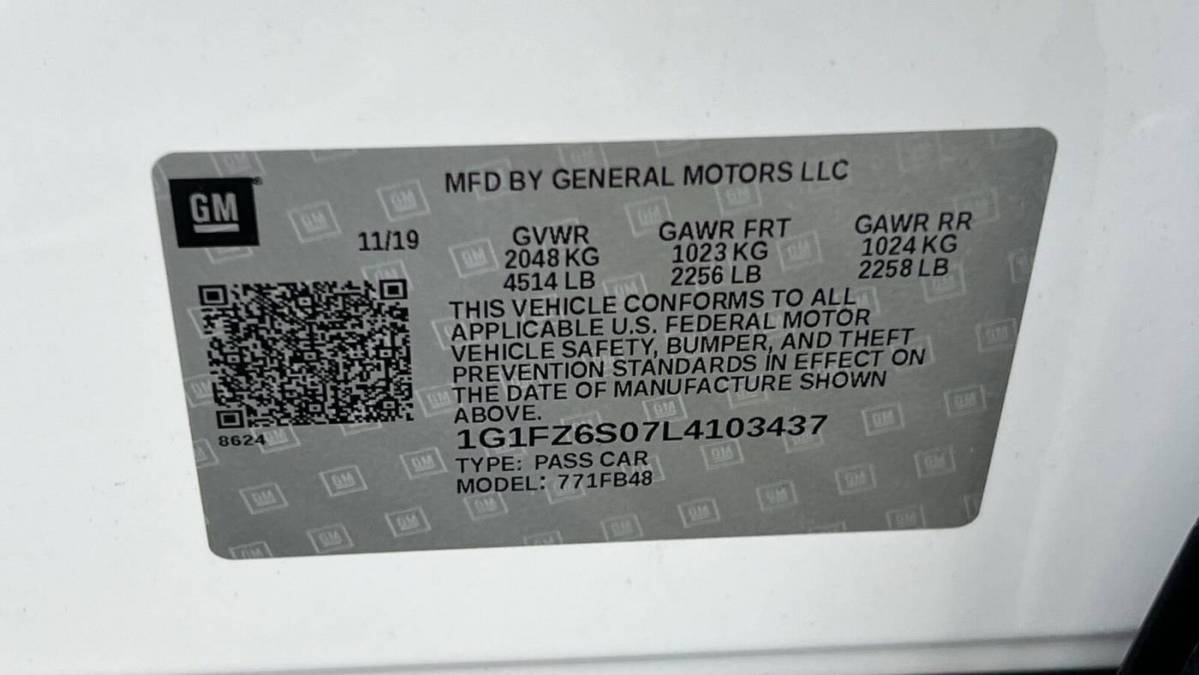 2020 Chevrolet Bolt 1G1FZ6S07L4103437