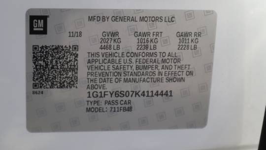 2019 Chevrolet Bolt 1G1FY6S07K4114441