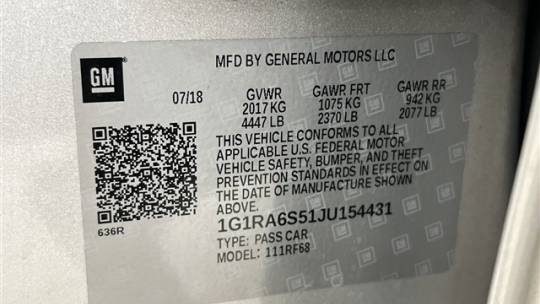 2018 Chevrolet VOLT 1G1RA6S51JU154431