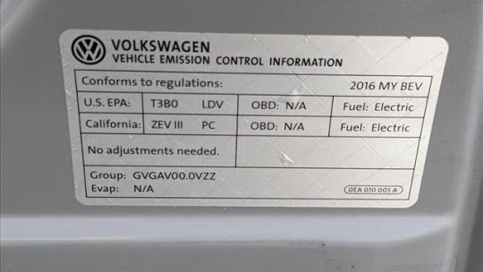 2016 Volkswagen e-Golf WVWPP7AU2GW917145