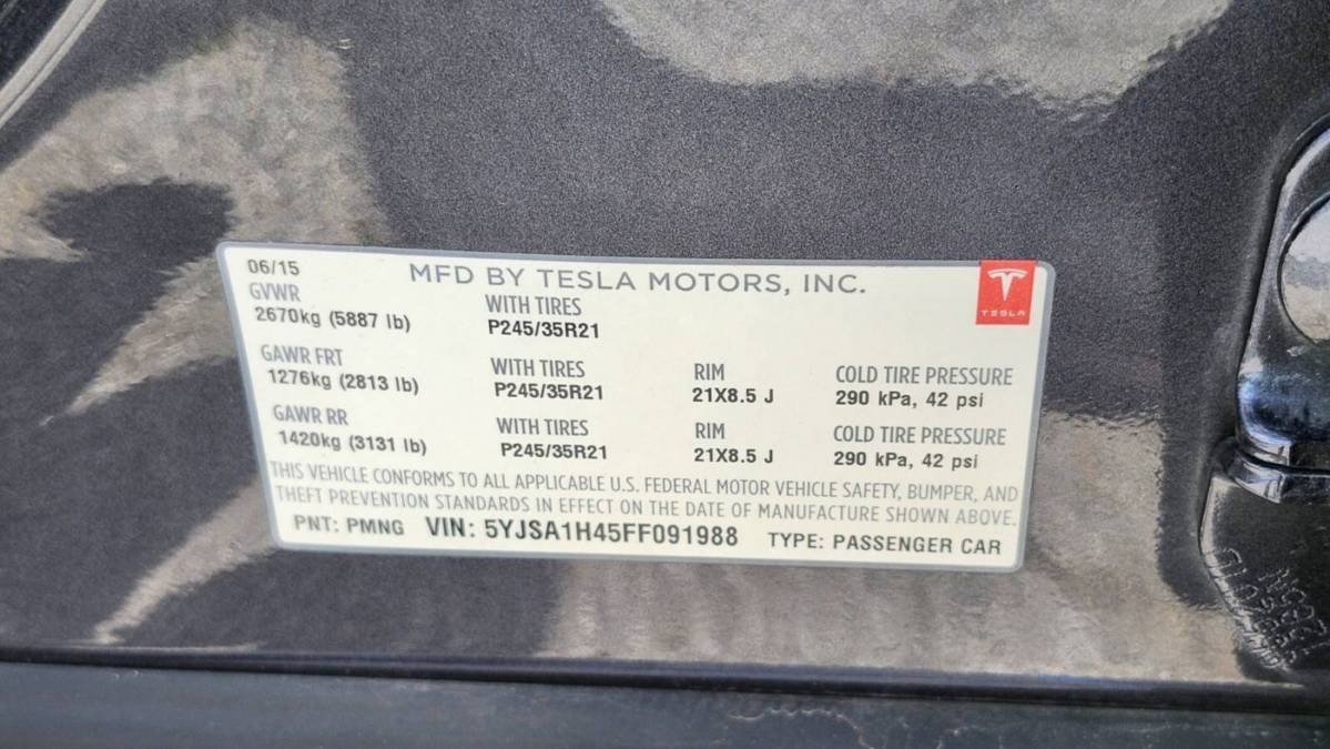 2015 Tesla Model S 5YJSA1H45FF091988