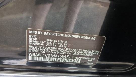 2017 BMW 3 Series WBA8E1C31HA156471