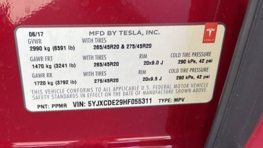 2017 Tesla Model X 5YJXCDE29HF055311