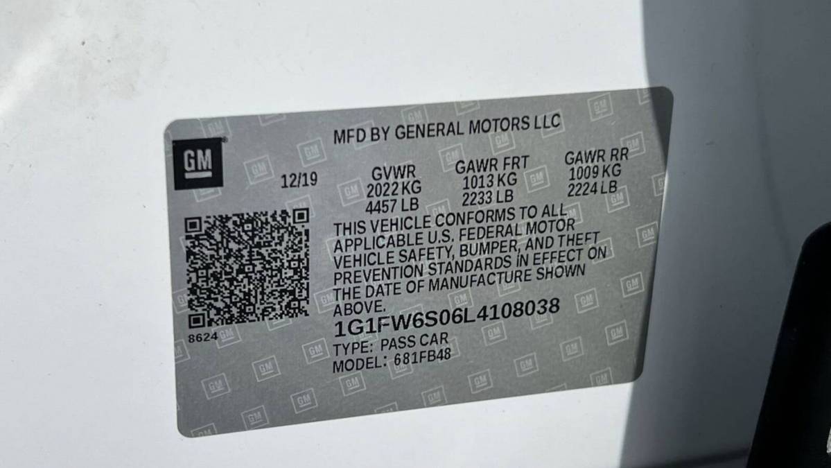 2020 Chevrolet Bolt 1G1FW6S06L4108038