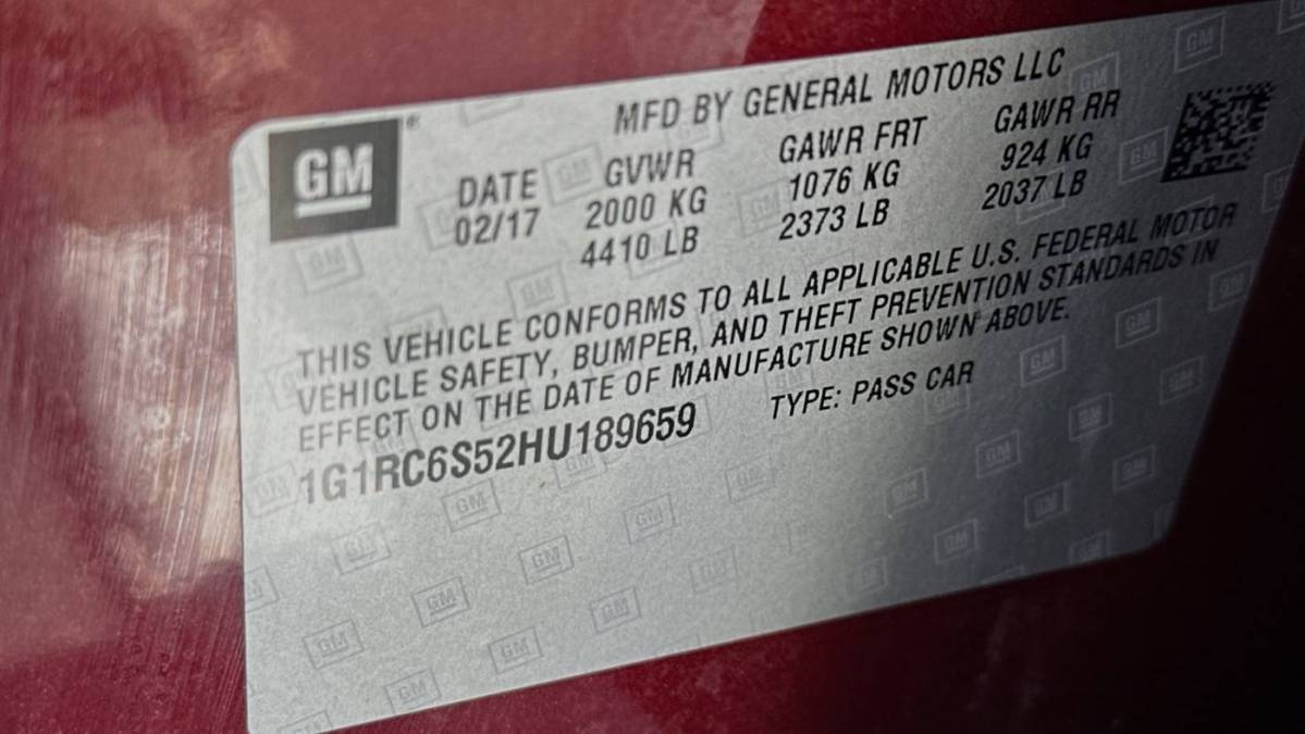 2017 Chevrolet VOLT 1G1RC6S52HU189659