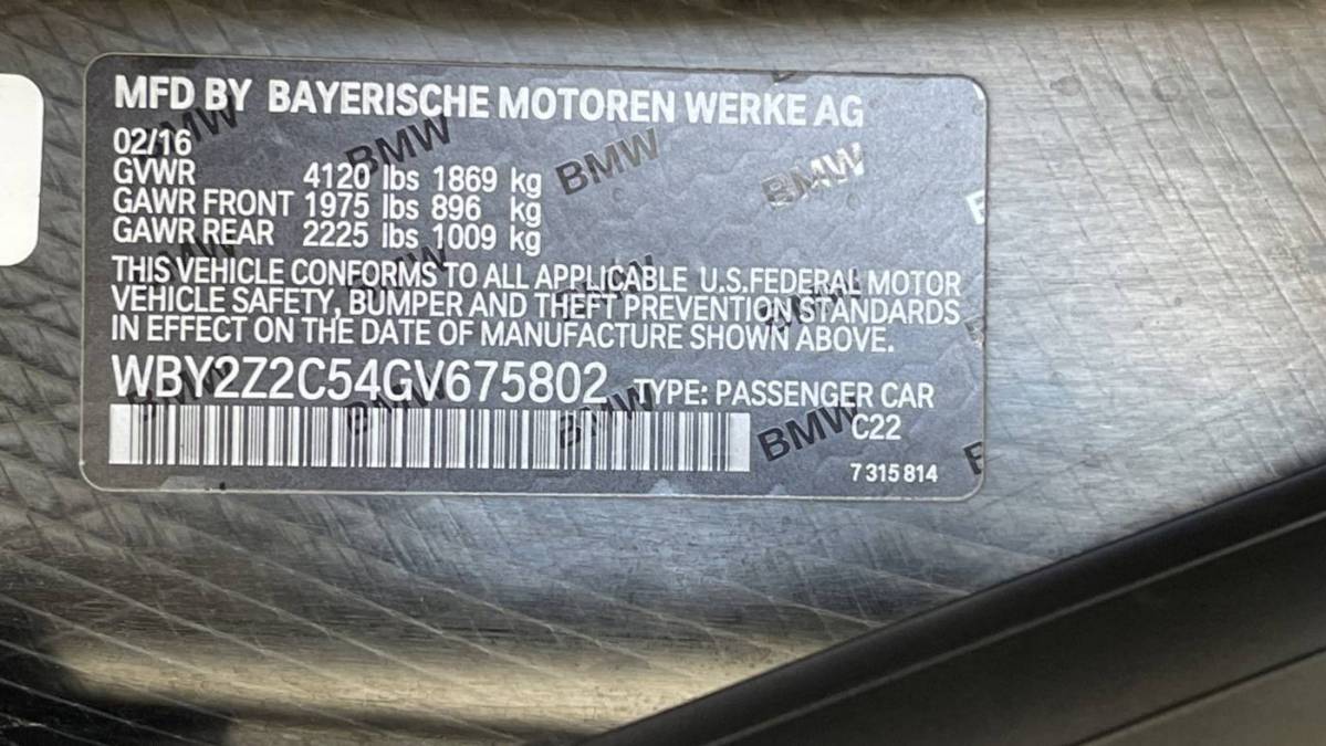 2016 BMW i8 WBY2Z2C54GV675802