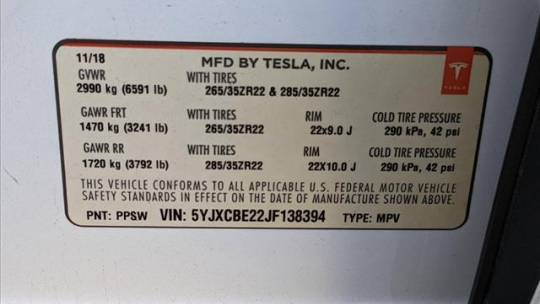 2018 Tesla Model X 5YJXCBE22JF138394