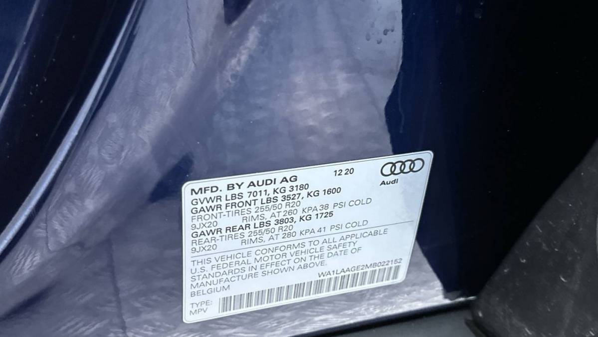 2021 Audi e-tron WA1LAAGE2MB022152