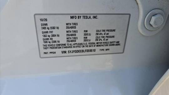 2020 Tesla Model Y 5YJYGDEE8LF059510