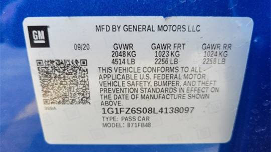 2020 Chevrolet Bolt 1G1FZ6S08L4138097