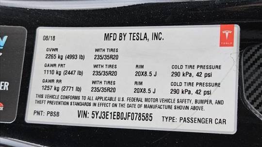 2018 Tesla Model 3 5YJ3E1EB0JF078585